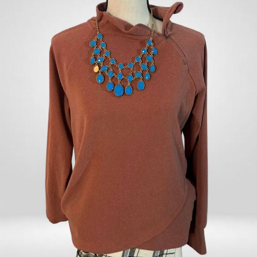 Fall Fashion Rustic Mock Neck Side Zip Sweater